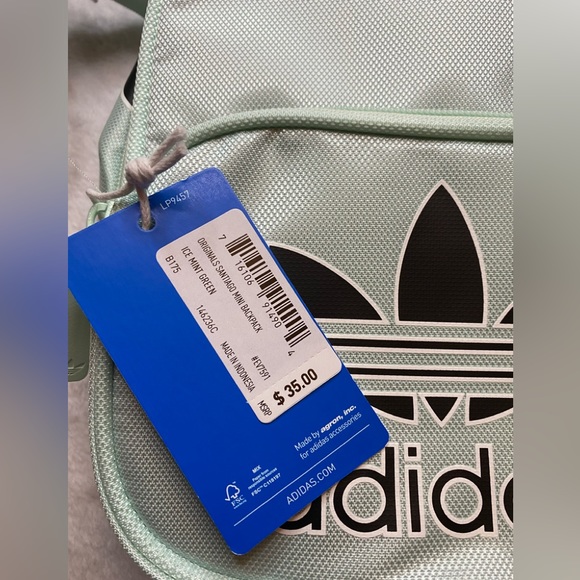 Adidas Originals Santiago Mini Backpack Ice Mint Green 10” NWT MSRP $35 #EV7591 - Picture 3 of 10